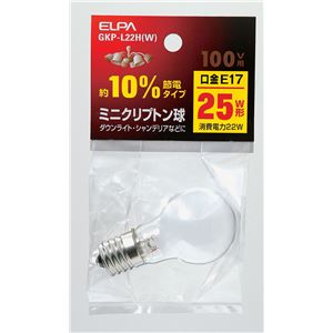 （業務用セット） ELPA ミニクリプトン球 電球 25W形 E17 ホワイト GKP-L22H（W） 【×20セット】