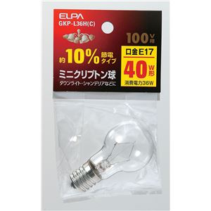 （業務用セット） ELPA ミニクリプトン球 電球 40W形 E17 クリア GKP-L36H（C） 【×30セット】