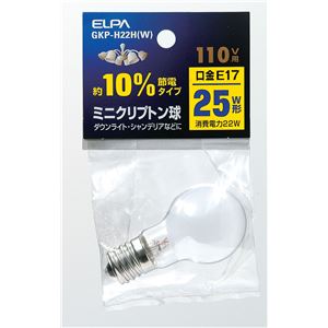 （業務用セット） ELPA ミニクリプトン球 電球 25W形 E17 ホワイト GKP-H22H（W） 【×30セット】