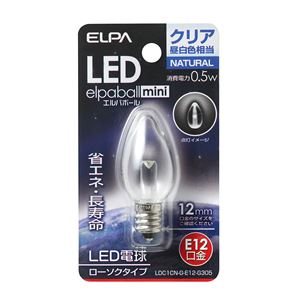 （業務用セット） ELPA LED装飾電球 ローソク球形 E12 クリア昼白色 LDC1CN-G-E12-G305 【×10セット】
