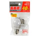 （業務用セット） ELPA 長寿命ミニクリプトン球 電球 40W形 E17 ホワイト 2個入 GKP-362LH（W） 【×20セット】
