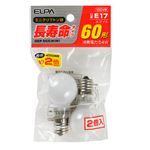 （業務用セット） ELPA 長寿命ミニクリプトン球 電球 60W形 E17 ホワイト 2個入 GKP-542LH（W） 【×20セット】