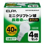 （業務用セット） ELPA 長寿命ミニクリプトン球 電球 36W E17 ホワイト 4個入 EKP100V36LW（W）4P 【×5セット】