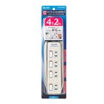 （業務用セット） ELPA スイッチ付タップ 4個口 2m ランプなし WLS-420EB（W） 【×5セット】