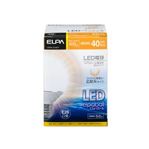 （業務用セット） ELPA LED電球 ミニボール球形 40W形 E26 G70 電球色 LDG5L-G-G211 【×2セット】