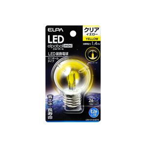 （業務用セット） ELPA LED装飾電球 ミニボール球形 E26 G50 クリアイエロー LDG1CY-G-G274 【×5セット】