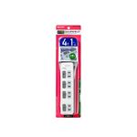 （業務用セット） ELPA スイッチ付タップ LEDランプ 上挿し 4個口 1m WLS-LU41EB（W） 【×5セット】