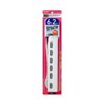 （業務用セット） ELPA スイッチ付タップ LEDランプ 横挿し 6個口 2m WLS-LY62EB（W） 【×5セット】