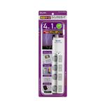 （業務用セット） ELPA LEDランプスイッチ付タップ 上挿し 4個口 1m WLS-LU410MB（W） 【×5セット】