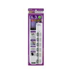 （業務用セット） ELPA LEDランプスイッチ付タップ 上挿し 6個口 3m WLS-LU630MB（W） 【×5セット】