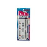（業務用セット） ELPA スイッチ付タップ ランプレス 3個口 1m WLS-U31EB（W） 【×5セット】