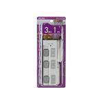 （業務用セット） ELPA LEDランプスイッチ付タップ 耐雷サージ機能付 3個口 1m WBS-LU301B（W） 【×5セット】