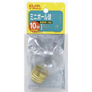 （業務用セット） ELPA ミニボール球 電球 10W E26 G50 クリア G-84H（C） 【×25セット】