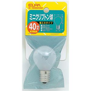（業務用セット） ELPA ミニクリプトン球 電球 40W形 E17 ホワイト G-103H（W） 【×30セット】