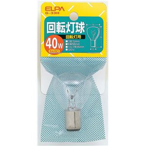 （業務用セット） ELPA 回転灯用球 電球 40W BA15D クリア G-33H 120V／40W 【×30セット】
