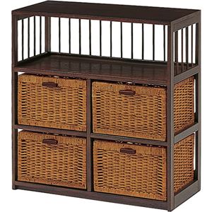 ランドリーチェスト(キャビランドリー ) 枯淡シリーズ 木製(籐・天然木) 引き出し収納 【完成品】 