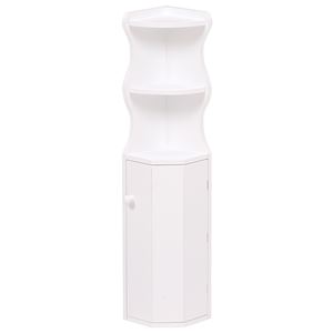 トイレラック(トイレ収納) 木製 スリム コーナー収納 白 【完成品】 