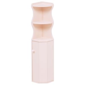 トイレラック(トイレ収納) 木製 スリム コーナー収納 ピンク【完成品】 