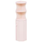 トイレラック(トイレ収納) 木製 スリム コーナー収納 ピンク【完成品】 