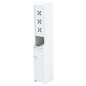 トイレラック(トイレ収納) 木製 スリム 白 【完成品】 