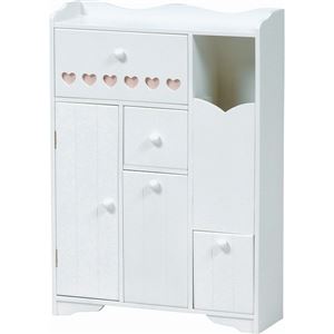 トイレラック(トイレ収納) 木製 スリム 白 【完成品】 
