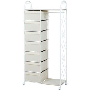 ハンガーラック(コートラック) アイアンシリーズ スチール製 幅81cm×奥行35cm 白(ホワイト) 