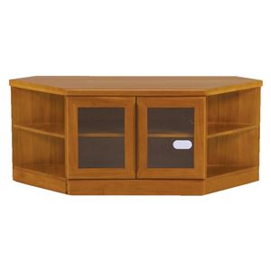 コーナータイプ ローボード（テレビ台/テレビボード） 木製 収納付き 【完成品】 