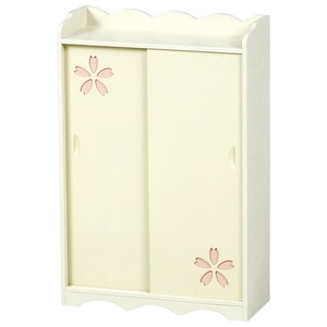 トイレラック(トイレ収納) 木製 可動棚付き クリーム 【完成品】 