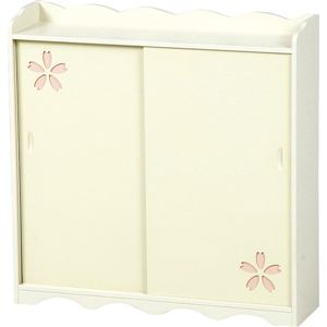 トイレラック(トイレ収納) 木製 可動棚付き クリーム 【完成品】 