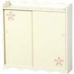 トイレラック(トイレ収納) 木製 可動棚付き クリーム 【完成品】 