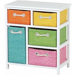 ランドリーチェスト 3段 木製 引き出し収納付き 白(ホワイト) 【完成品】 