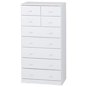 チェスト 7段 木製(桐材) 白(ホワイト) 【完成品】 
