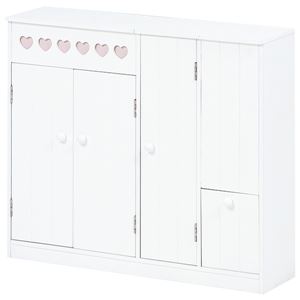 トイレラック(トイレ収納) 木製 可動棚付き 白 【完成品】 
