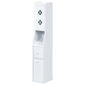 トイレラック(トイレ収納) 木製 スリム 白 【完成品】 
