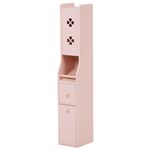 トイレラック(トイレ収納) 木製 スリム ピンク 【完成品】 