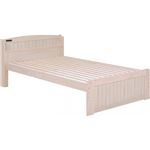 セミダブルベッド 木製 二口コンセント/宮付き 白 