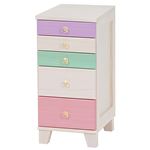 ローチェスト パステルシリーズ 5段 木製(桐材) 白(ホワイト) 【完成品】 