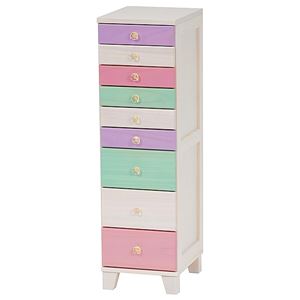 チェスト パステルシリーズ 9段 木製(桐材) 白(ホワイト) 【完成品】 