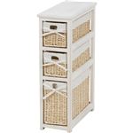 トイレラック(トイレ収納棚) 木製 スリム 白 【完成品】 