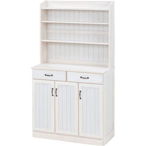 キッチンカウンター 幅87cm×奥行38cm×高さ155cm 木製 棚/高さ調節可 ホワイト(白) 