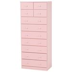 ハイチェスト 9段 木製(桐材) ピンク 【完成品】 