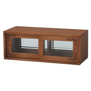 カウンター上収納(キッチン収納) ライトブラウン 