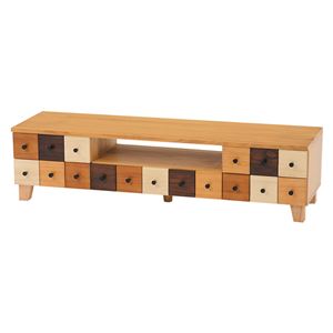 ローボード（テレビ台/テレビボード） 122cm幅 木製 ライトブラウン 【完成品】 