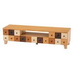 ローボード（テレビ台/テレビボード） 122cm幅 木製 ライトブラウン 【完成品】 