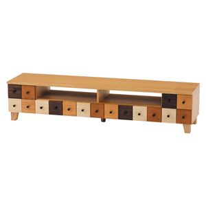 ローボード（テレビ台/テレビボード） 144cm幅 木製 ライトブラウン 【完成品】 