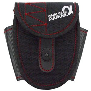 （まとめ）電工ポケット WAIST GEAR 【小物入れ/丸底タイプ×2セット】 レッド（赤） マーベル MDP-73AR