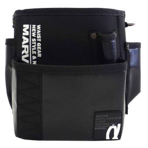 （まとめ）電工ポケット WAIST GEAR 【腰袋ワイド×2セット】 ブラック（黒） マーベル MDP-90ABKL