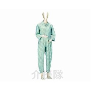 介護寝巻　タッチホック　フルオープンタイプ　7分袖・オールシーズン / CK-370　M　グリーン