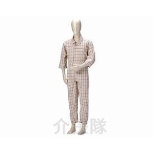 介護寝巻　タッチホック　フルオープンタイプ　7分袖・オールシーズン / CK-370　M　ベージュ