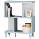 アンティーク調 木目調パーテーションラック ブルー 【French-Shabby】フレンチシャビー 
